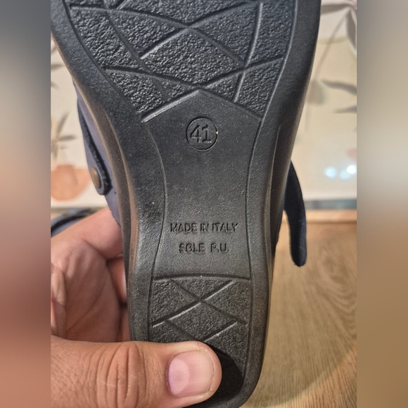 Women's Blue Flats with Buckle - Picture 3 of 6